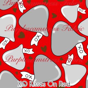 XO Kisses on Red - Fabric