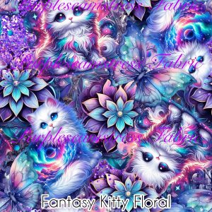 Fantasy Kitty Floral - Fabric