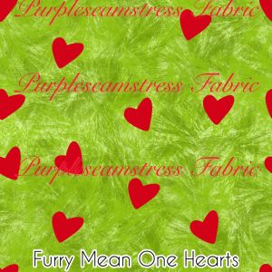 Furry Mean One Hearts - Fabric