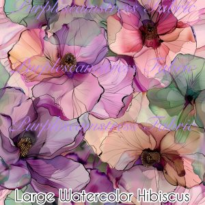 Large Watercolor Hibiscus - Fabric