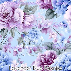 Lavender Blue Peonies - Fabric