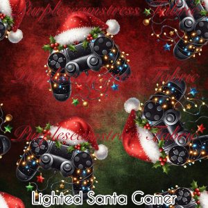 Lighted Santa Gamer - Fabric