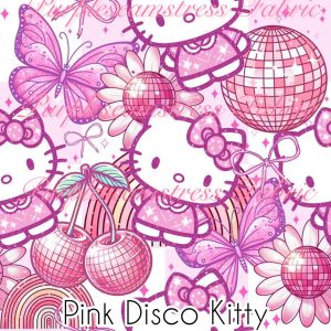 Pink Disco Kitty - Fabric