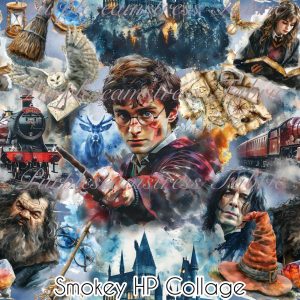 Smokey HP Collage - Fabric
