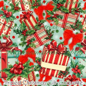 Striped Christmas Gift Coquette - Fabric
