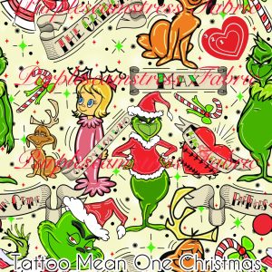 Tattoo Mean One Christmas - Fabric
