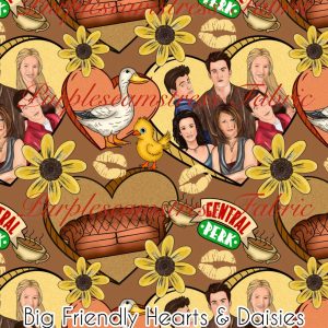 Big Friendly Hearts & Daisies - Fabric