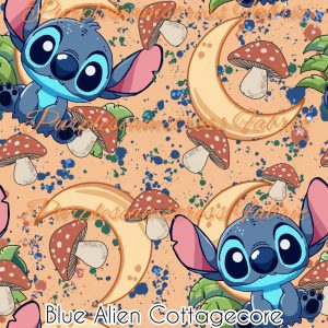 Blue Alien Cottagecore - Fabric