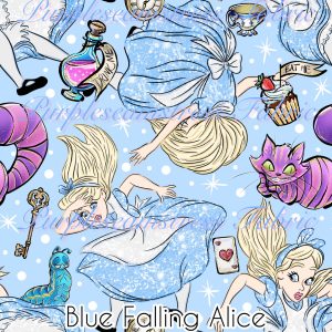 Blue Falling Alice - Fabric