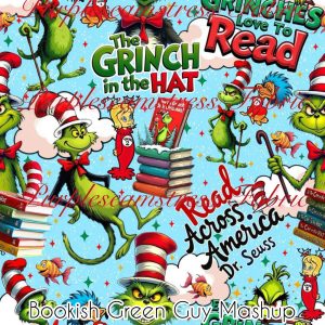 Bookish Green Guy Mashup - Fabric