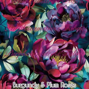 Burgundy & Plum Roses - Fabric