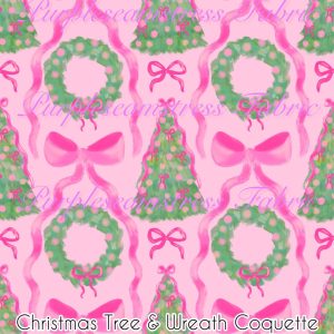 Christmas Tree & Wreath Coquette - Fabric