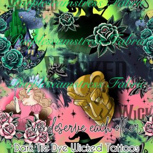 Dark Tie dye Wicked Tattoos - Fabric