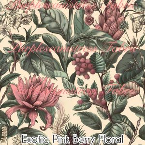 Exotic Pink Berry Floral - Fabric