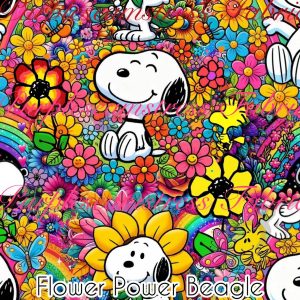 Flower Power Beagle - Fabric