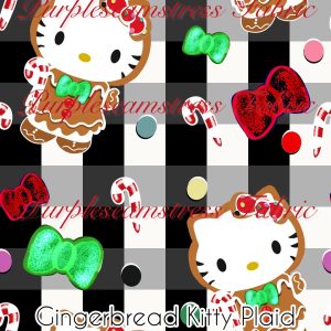 Gingerbread Kitty Plaid - Fabric
