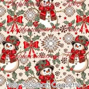 Holly Snowman Coquette - Fabric