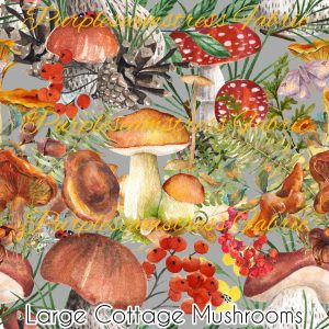 Large Cottage Mushrooms - Fabric