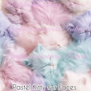 Pastel Kitty Fur Faces - Fabric