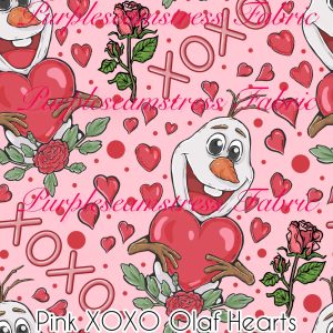 Pink XOXO Olaf Hearts - Fabric