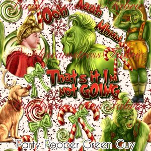 Party Pooper Green Guy - Fabric