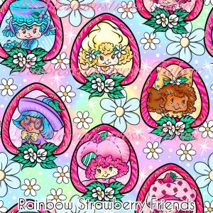 Rainbow Strawberry Friends - Fabric