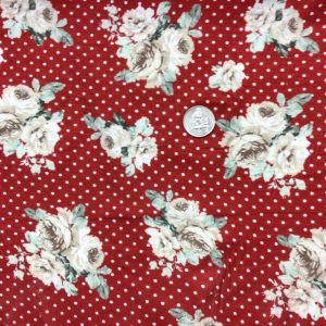 Roses & Dots on Red Rayon Spandex