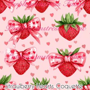Strawberry Hearts Coquette - Fabric