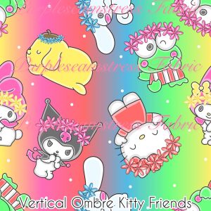 Vertical Ombre Kitty Friends