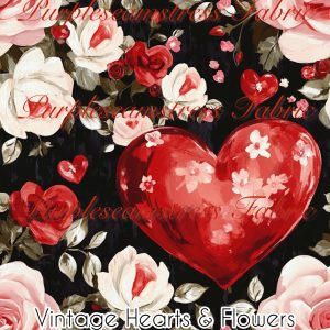 Vintage Hearts & Flowers - Fabric