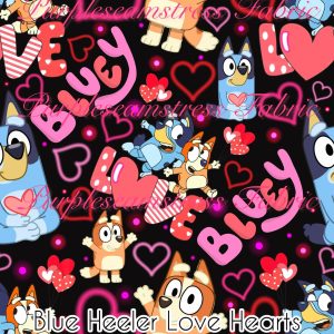 Blue Heeler Love Hearts - Fabric