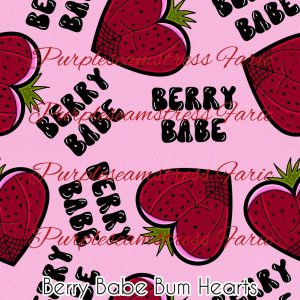 Berry Babe Bum Hearts - Fabric
