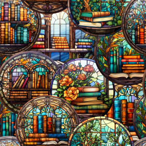 Bookish Stained Glass - Fabric