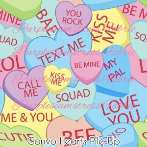 Convo Hearts Pile Up - Fabric