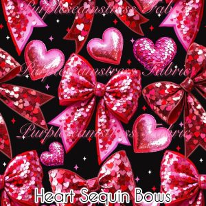 Heart Sequin Bows - Fabric