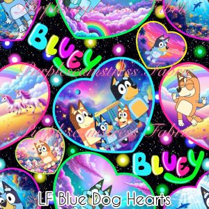 LF Blue Dog Hearts - Fabric