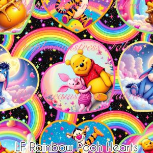 LF Rainbow Pooh Hearts - Fabric