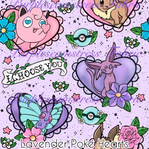 Lavender Poke Hearts - Fabric