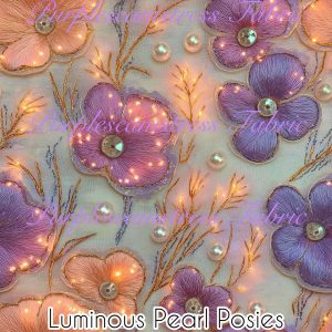 Luminous Pearl Posies - Fabric