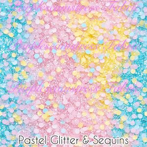 Pastel Glitter & Sequins - Fabric