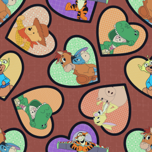 Pooh & Toy Vday Mashup - Fabric
