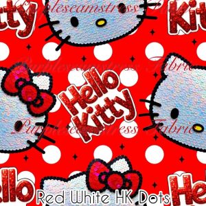 Red White HK Dots - Fabric