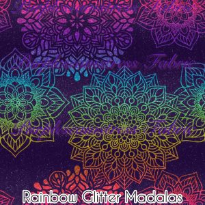 Rainbow Glitter Mandalas - Fabric