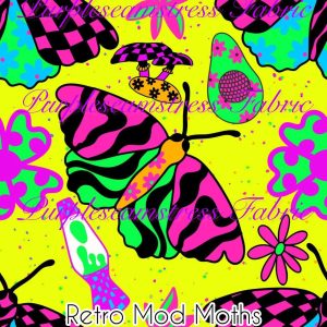Retro Mod Moths - Fabric