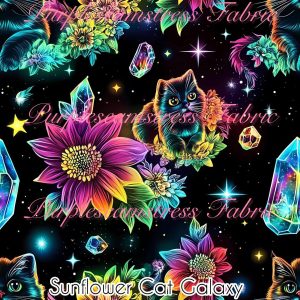 Sunflower Cat Galaxy - Fabric