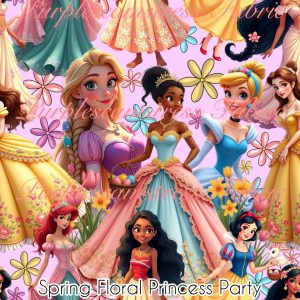 Spring Floral Princess Party - Fabric