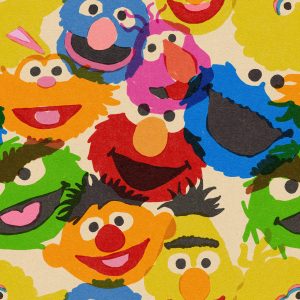 Stamped S Street Faces - Fabric