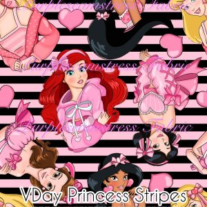 Vday Princess Stripes - Fabric