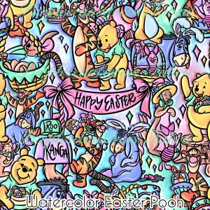 Watercolor Easter Pooh - Fabric