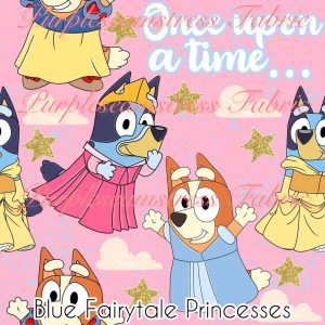 Blue Fairytale Princesses - Fabric